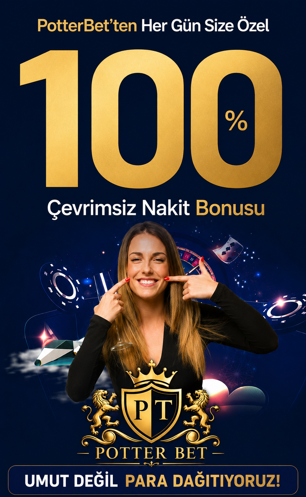 %100 Çevrimsiz Nakit Bonusu