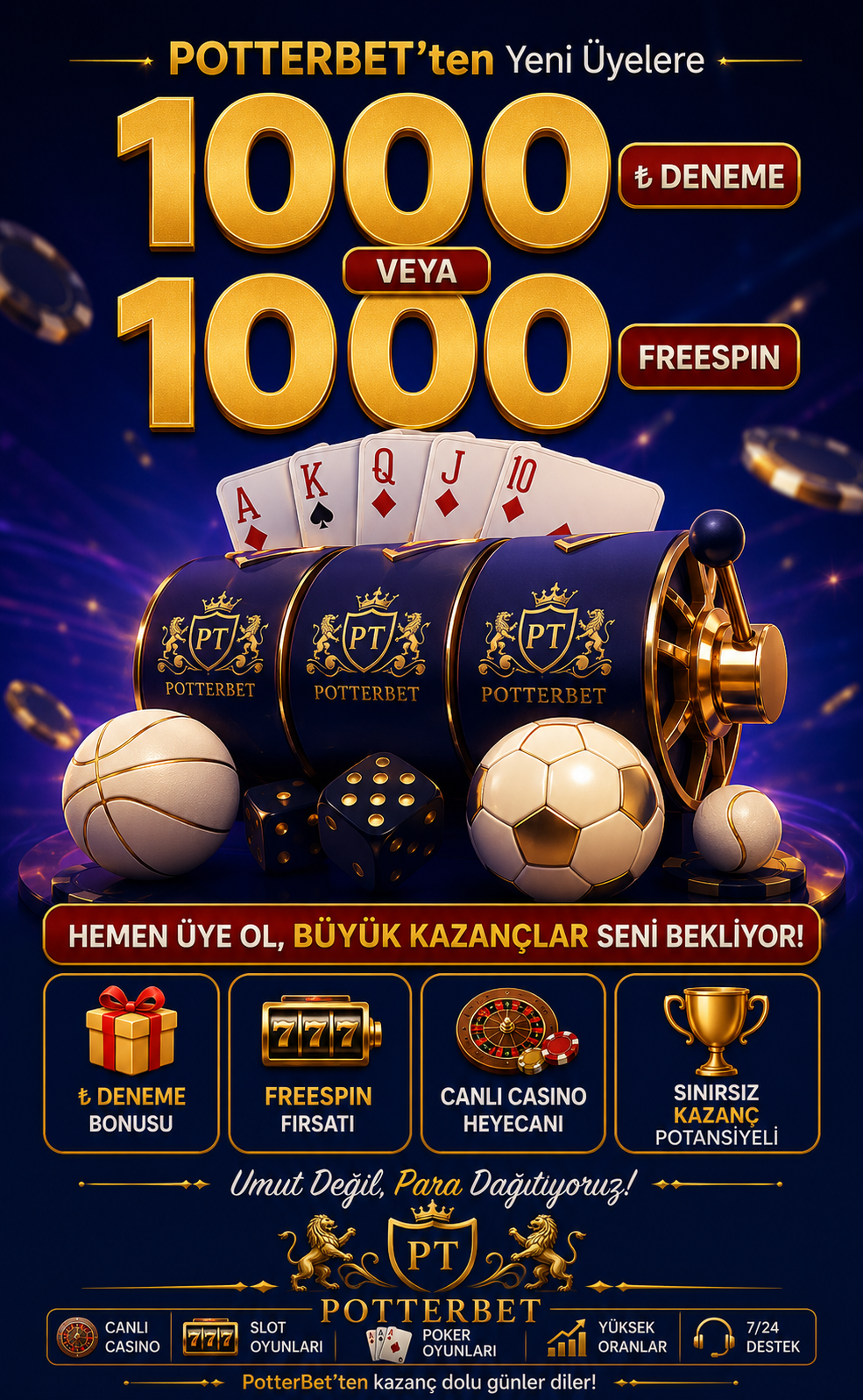 Yeni Üyelere 1000 ₺ veya 1000 FreeSpin