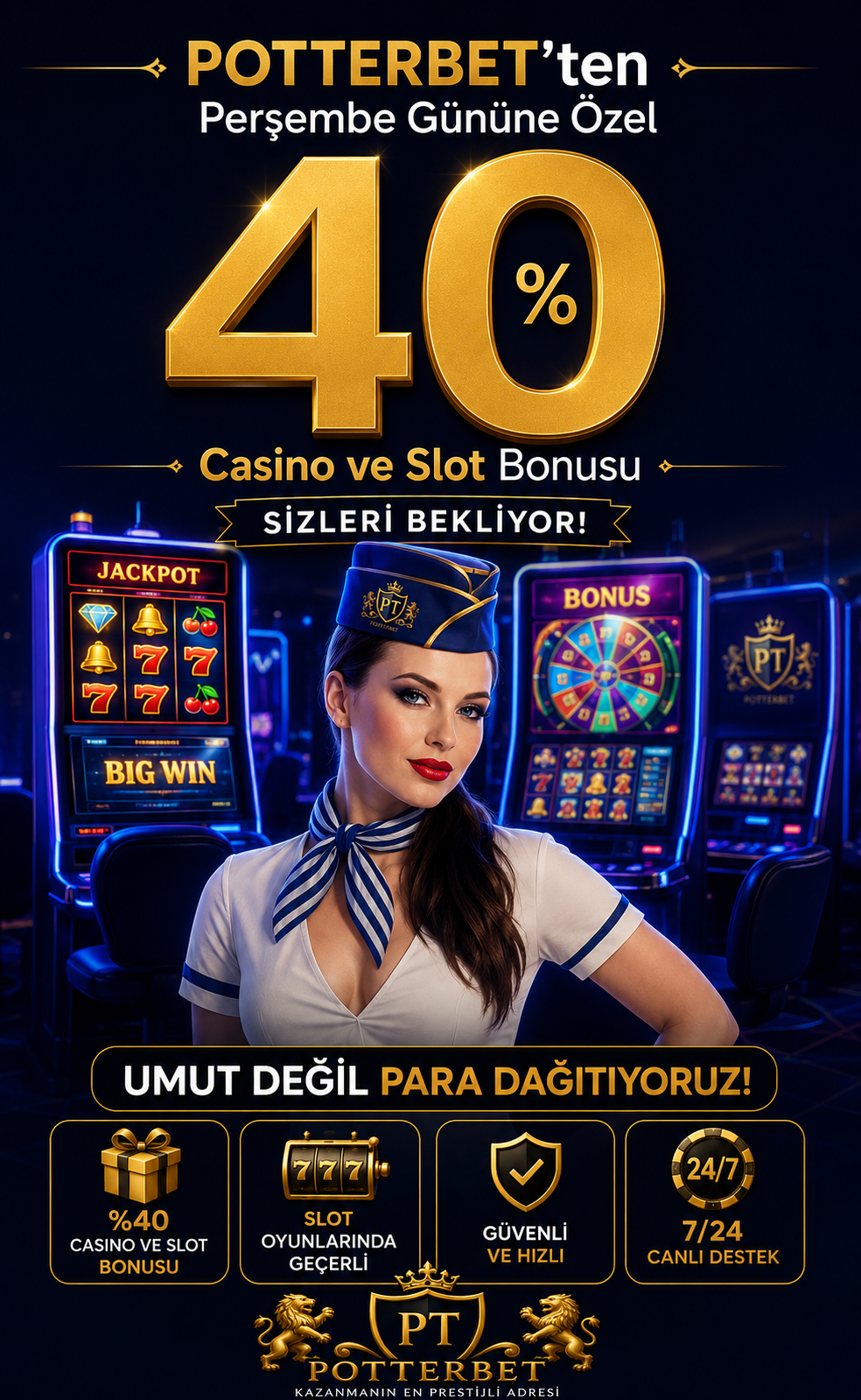 Perşembe %40 Casino ve Slot Bonusu